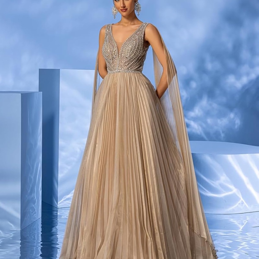 Elegant Beige Evening Gown